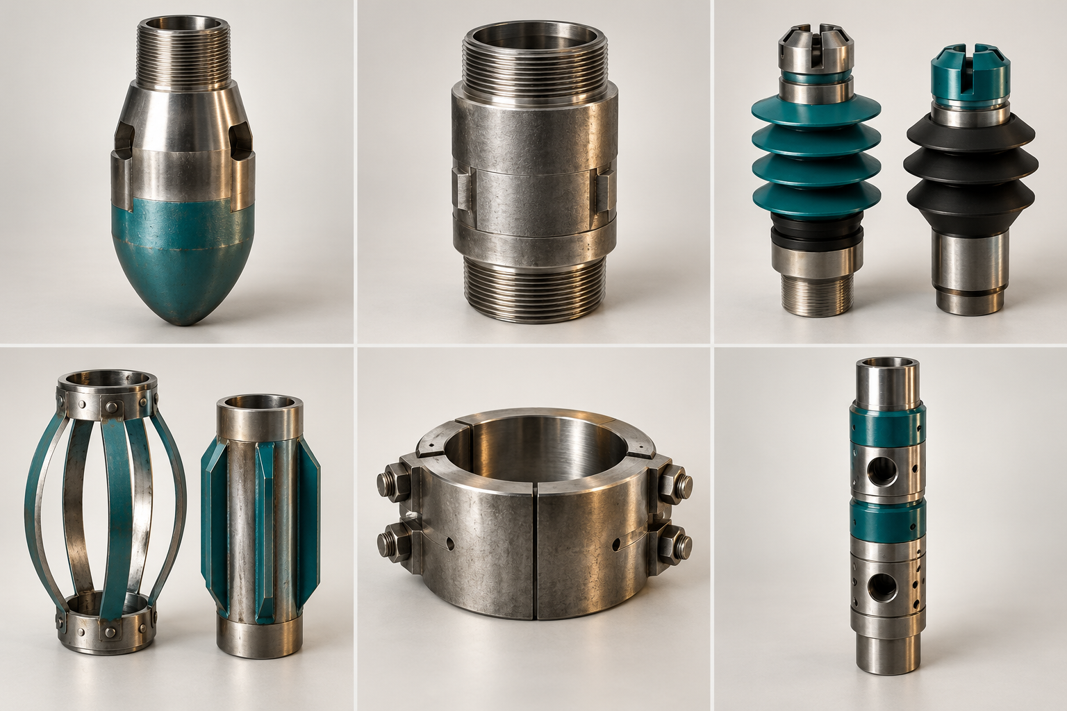 تصویرسازی مفهومی تجهیزات سیمانکاری، Float و Centralizer؛ تولیدشده با هوش مصنوعی